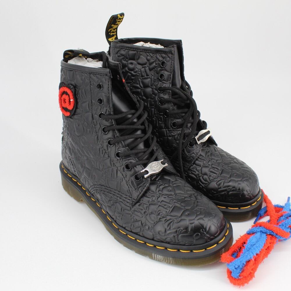 DOC DR. MARTENS X BEARBRICK MEDICOM TOY 1460 BOOTS SIZE 7UK PREOWED WITH BOX - Picture 2 of 11
